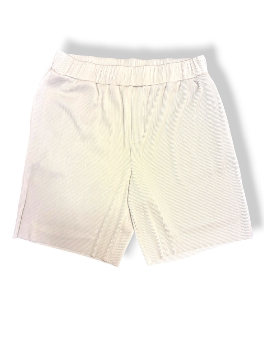 ✨ Tahari Ribbed Pull-On Shorts Light Beige Size L NWT
